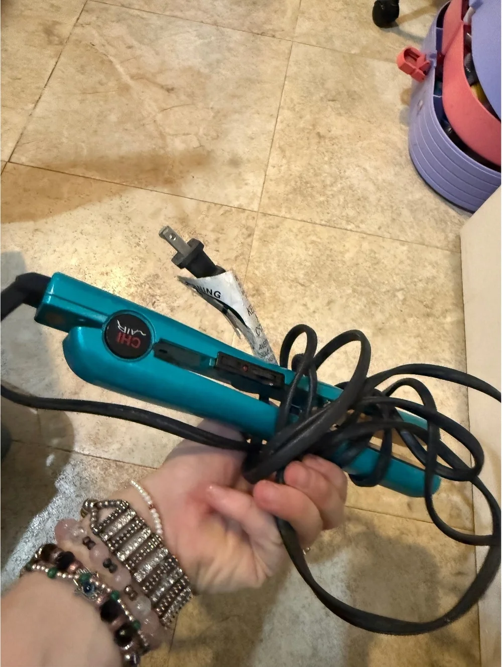 Hair straightener chi teal y2k 1 inch